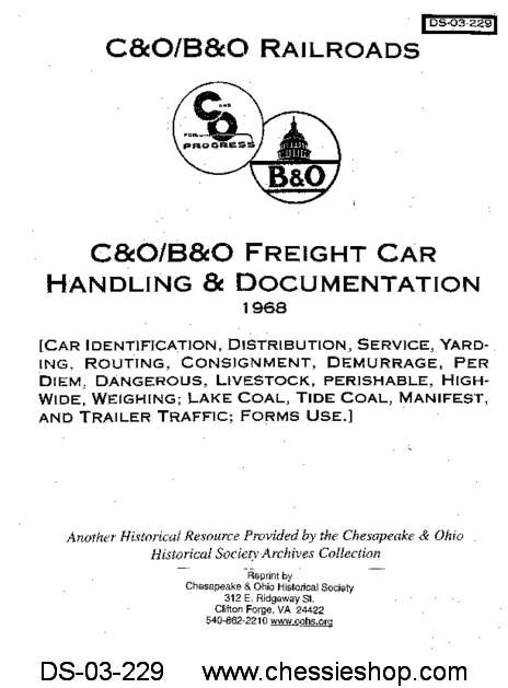 C&O/B&O Freight Car Handling & Documentation
