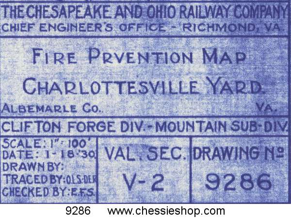 Fire Prevention Map Charlottesville, VA 1/1930 (11"x42")