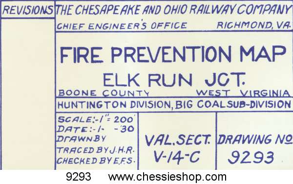 Fire Prevention Map Elk Run Jct., WV 1/30 (12"x47") - Click Image to Close