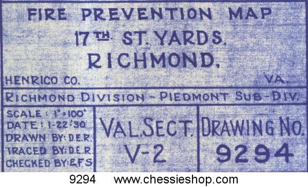 Fire Prevention Map 17th St. Richmond VA 1930 (12"x47")