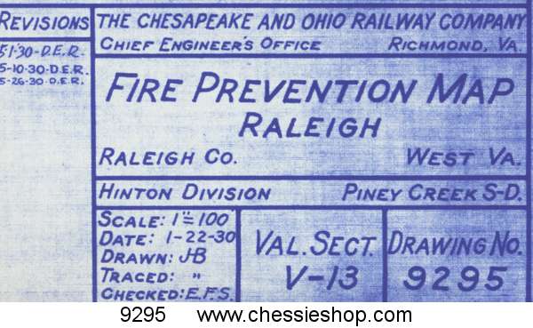 Fire Prevention Map Raleigh, WV 1/22/1930 (12"x30")
