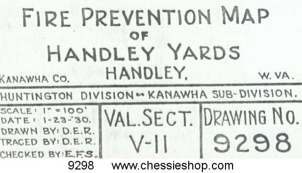 Fire Prevention Map Handley WV 1/23/30 (12"x34")