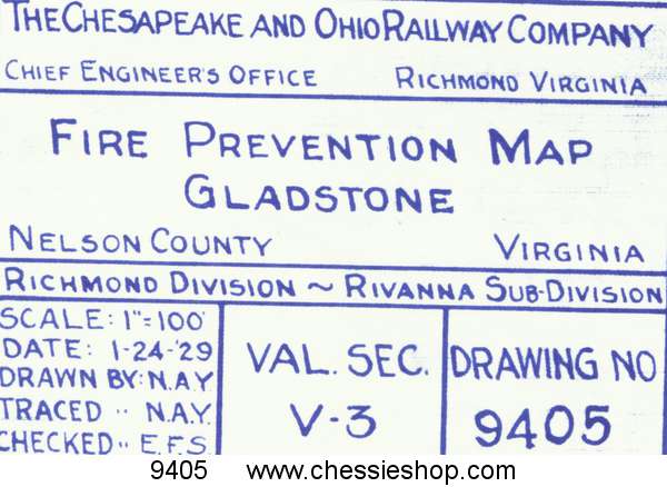 Fire Prevention Map Gladstone VA 1/24/29 (12"x30")