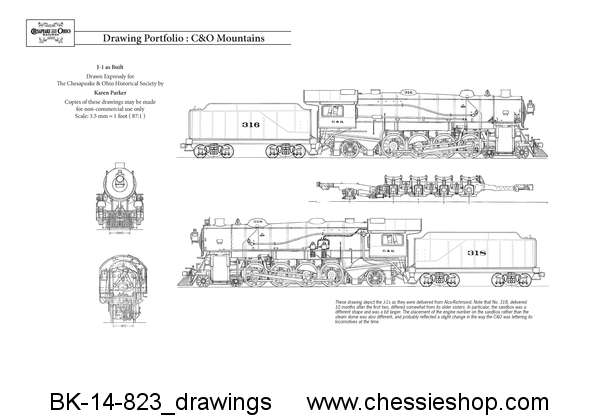 Drawings - C&O 4-8-2 Mountain Type Passenger Loco