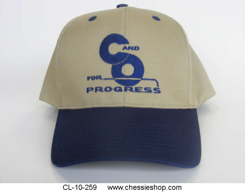Cap, Khaki and Navy C&O For Progress Embroidered