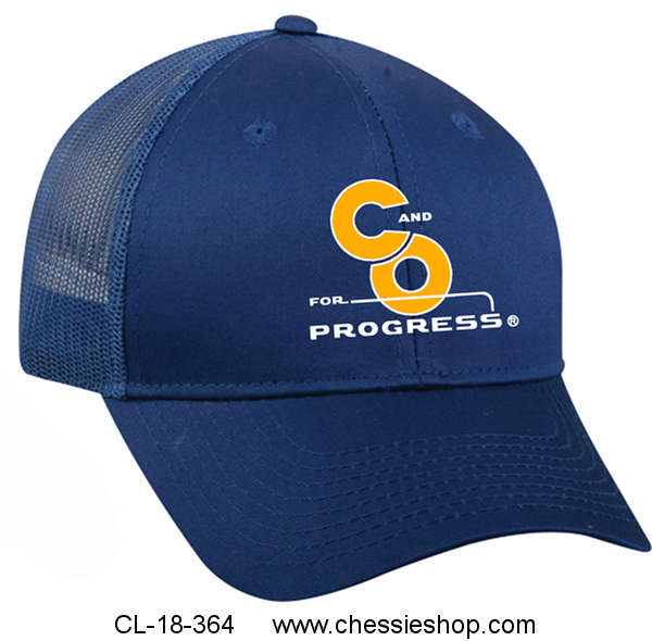 Cap, C&O For Progress, Mesh Back, Royal Blue, Yellow/White - Click Image to Close