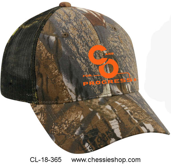 Cap, C&O For Progress, Summer with Mesh Back, Orange Embroidery - Click Image to Close