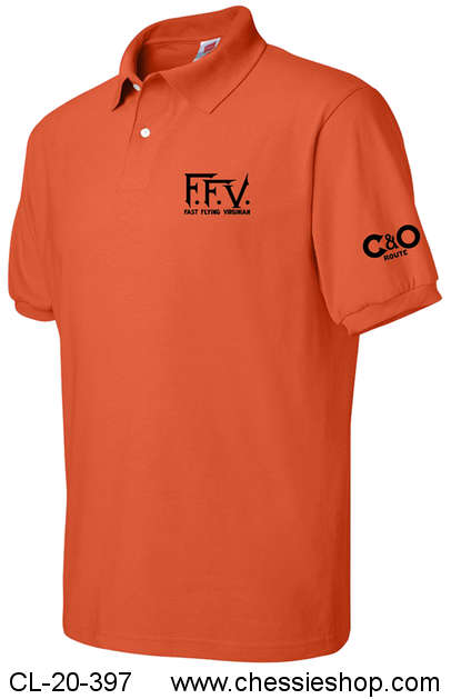 Polo, C&O/F.F.V, Orange with Black Embroidery