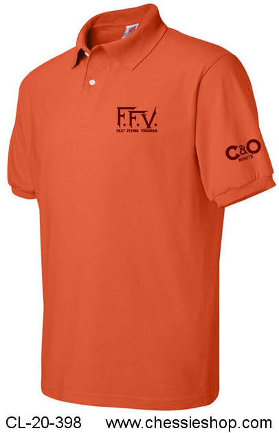 Polo, C&O/F.F.V, Orange with Maroon Embroidery