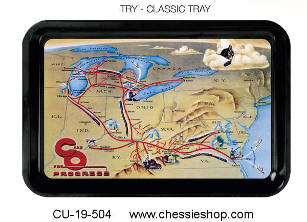Tray, C&O Stylized 1948 System Map