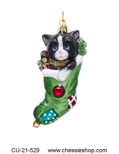 Ornament, Nobel Gems, Tuxedo Cat, by Kurt S. Adler - Click Image to Close