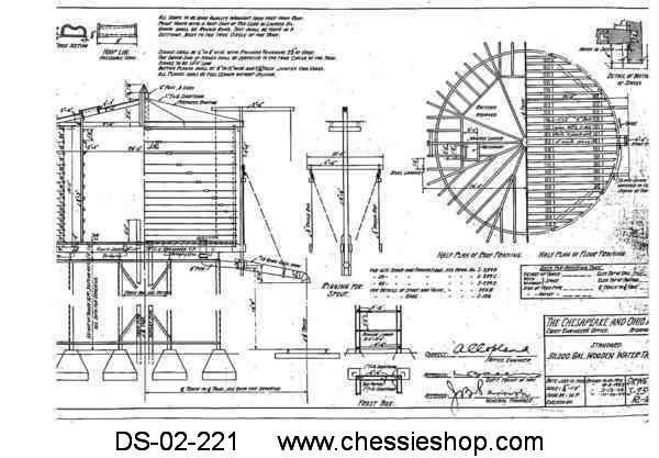 C&O Wooden Water Tank Standard Drawings