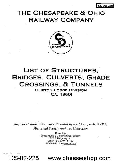 C&O Structures, Bridges, Culverts, Grade Crossings, & Tunnels