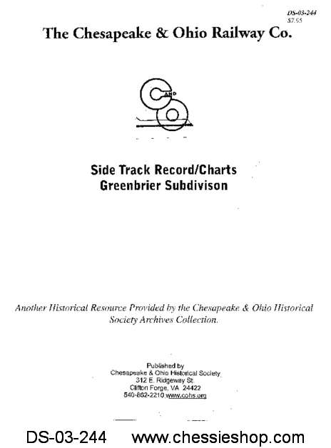 C&O Side Track Record - Greenbrier SD