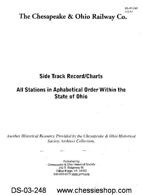 C&O Side Track Record - All Stations in Ohio