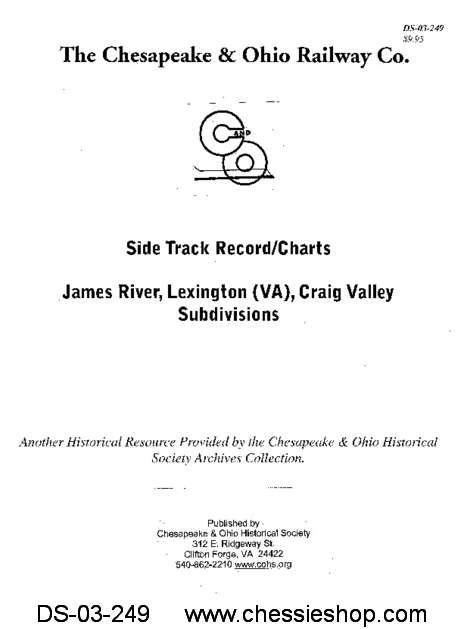C&O Side Track Record - James River, Lexington (VA) Craig Valley