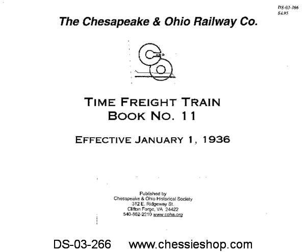 C&O Time Freight Train Book 11