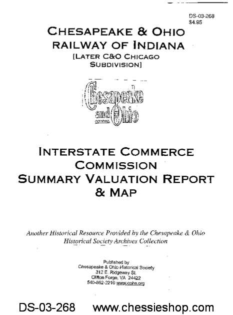 C&O Railway of Indiana: Interstate Commerce Commission Summary - Click Image to Close