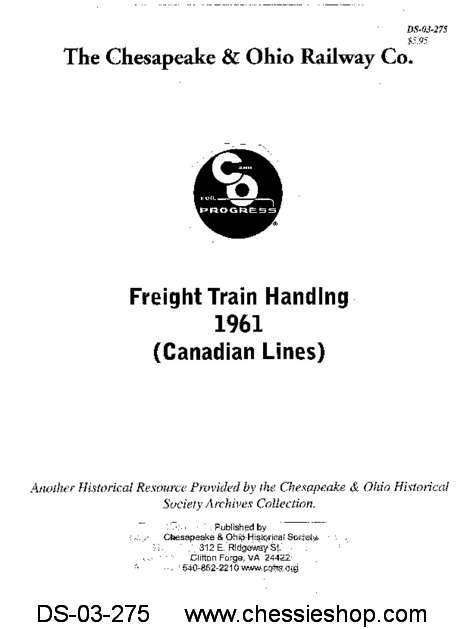 C&O Freight Train Handling 1961 (Canadian Lines)