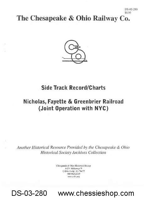 C&O Side Track Chart, NF&G RR