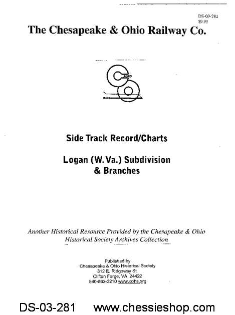 RailfanDepot PDF on CD C&O West Virginia Division Track Chart 1984 