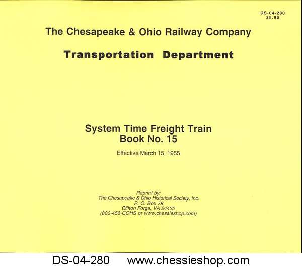 System Time Freight Train Book No. 15 Effective March 15, 1955 - Click Image to Close