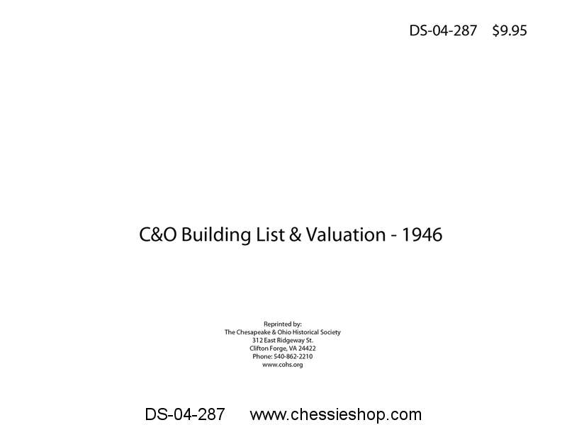 C&O Building List & Valuation - 1946