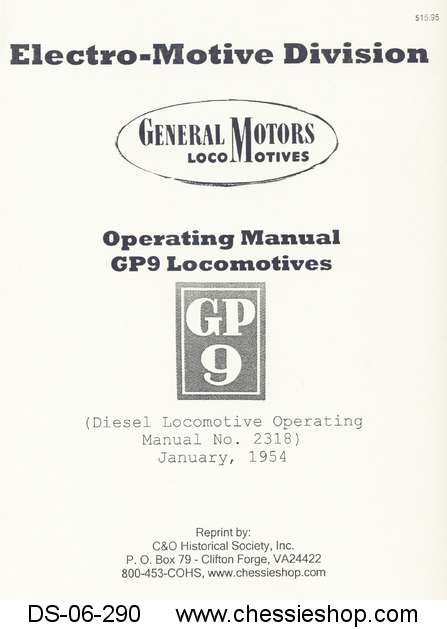 Operating Manual GP9 Locomotives - Click Image to Close