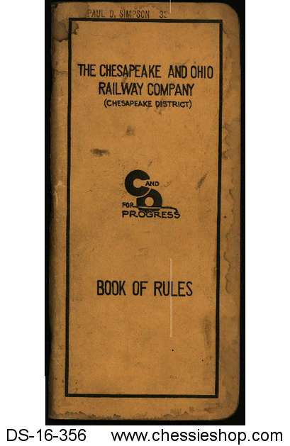 C&O Operating Rules - 1951 - Click Image to Close
