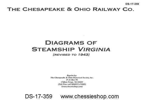 C&O Diagrams of Steam Ship " Virginia"