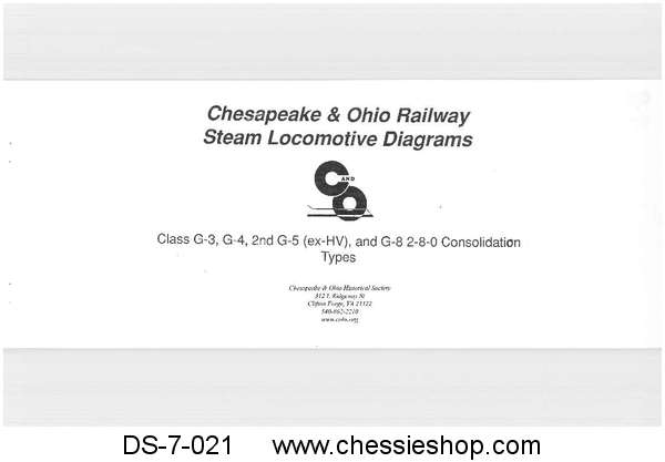 C&O Steam Locomotive Diagrams - Class G3, G4, 2nd G-5...