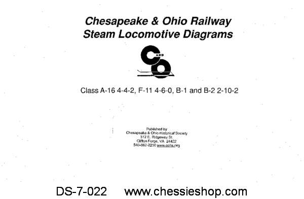 C&O Steam Locomtive Diagrams - Class A-16 4-4-2 F11...