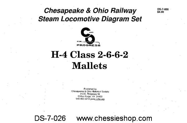 C&O Steam Locomotive Diagrams - Mallets H4 Class... - Click Image to Close