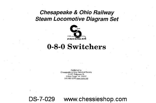 C&O Steam Locomotive Diagrams - 0-8-0 Switchers...