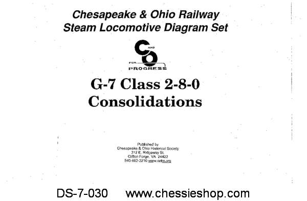 C&O Steam Locomotive Diagrams - G7 Class 2-8-0...