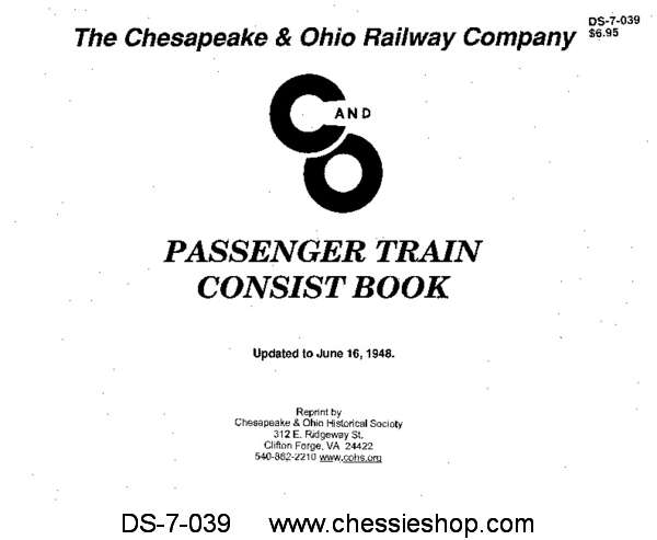 C&O Passsenger Train Consist Book 1948