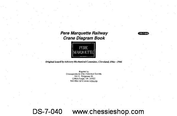 Pere Marquette Locomotive Crane Diagram Book 1946