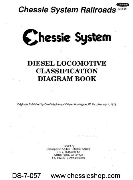 Chessie System Diesel Locomotive Classification Diagram...
