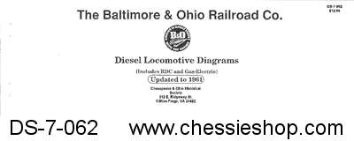 B&O Diesel Locomotive Diagrams as of 1961