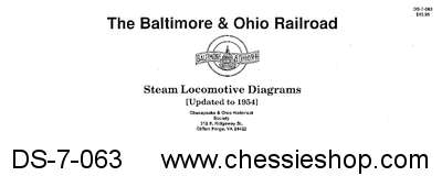 B&O Steam Locomotives as of 1954