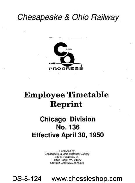 Employee Timetable - Chicago No. 136 (Apr. 1950)
