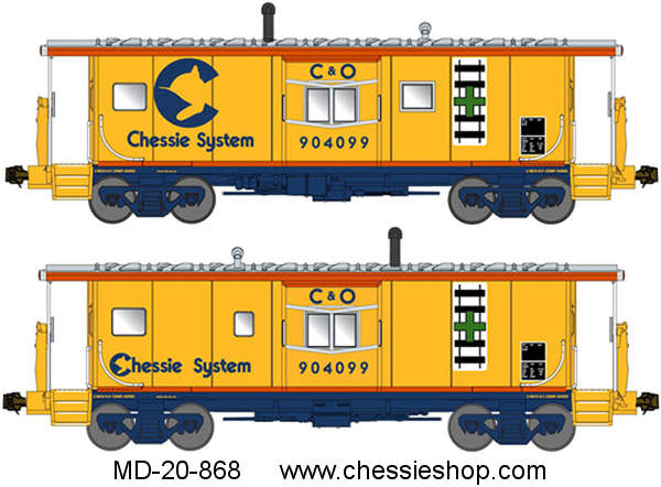 ICC Chessie System C&O Bay Window Cabooses, N Scale