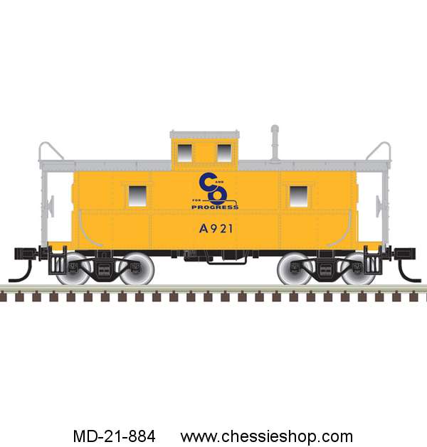 Caboose, C&O, Yellow/Blue, N Scale, Trainman by Atlas