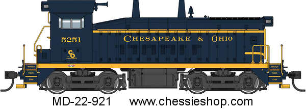 Locomotive, EMD SW9 - Standard DC -- Chesapeake & Ohio, HO Scale