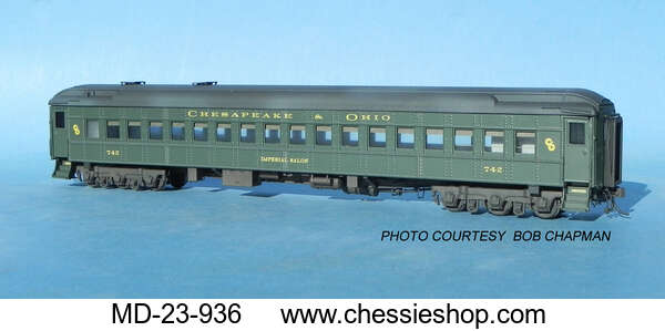 Coach Kit, C&O Imperial Salon with external ducts, HO Scale