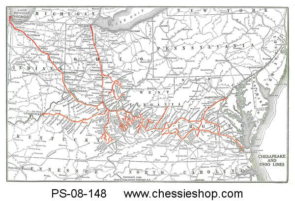 Print, C&O 1928 System Map - Click Image to Close