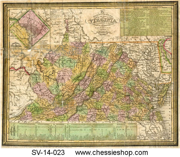 CD: Map, Principal Stage Routes Through Virginia 1835
