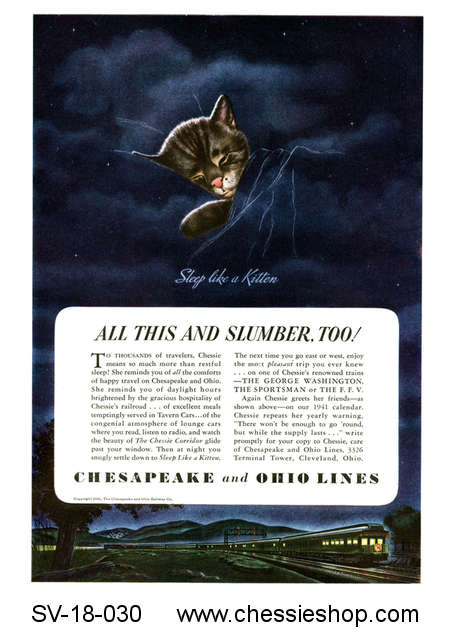 Matte Print, "Starlight Chessie," 1940 Ad, 11"x14"