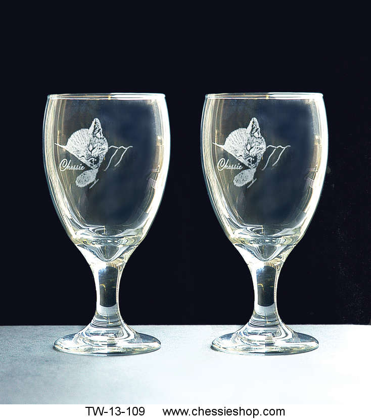 Glasses, Chessie Laser Engraved, Ice Tea, Set of 2
