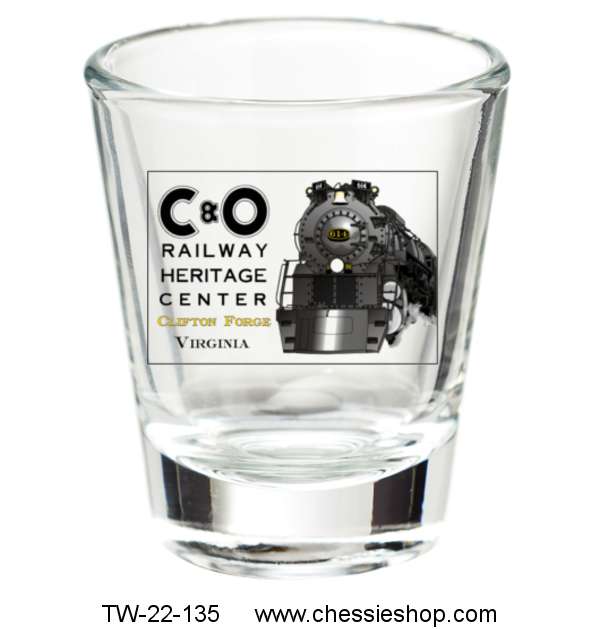 C&O Railway Heritage Center/614 Locomotive Souvenir Glass - Click Image to Close